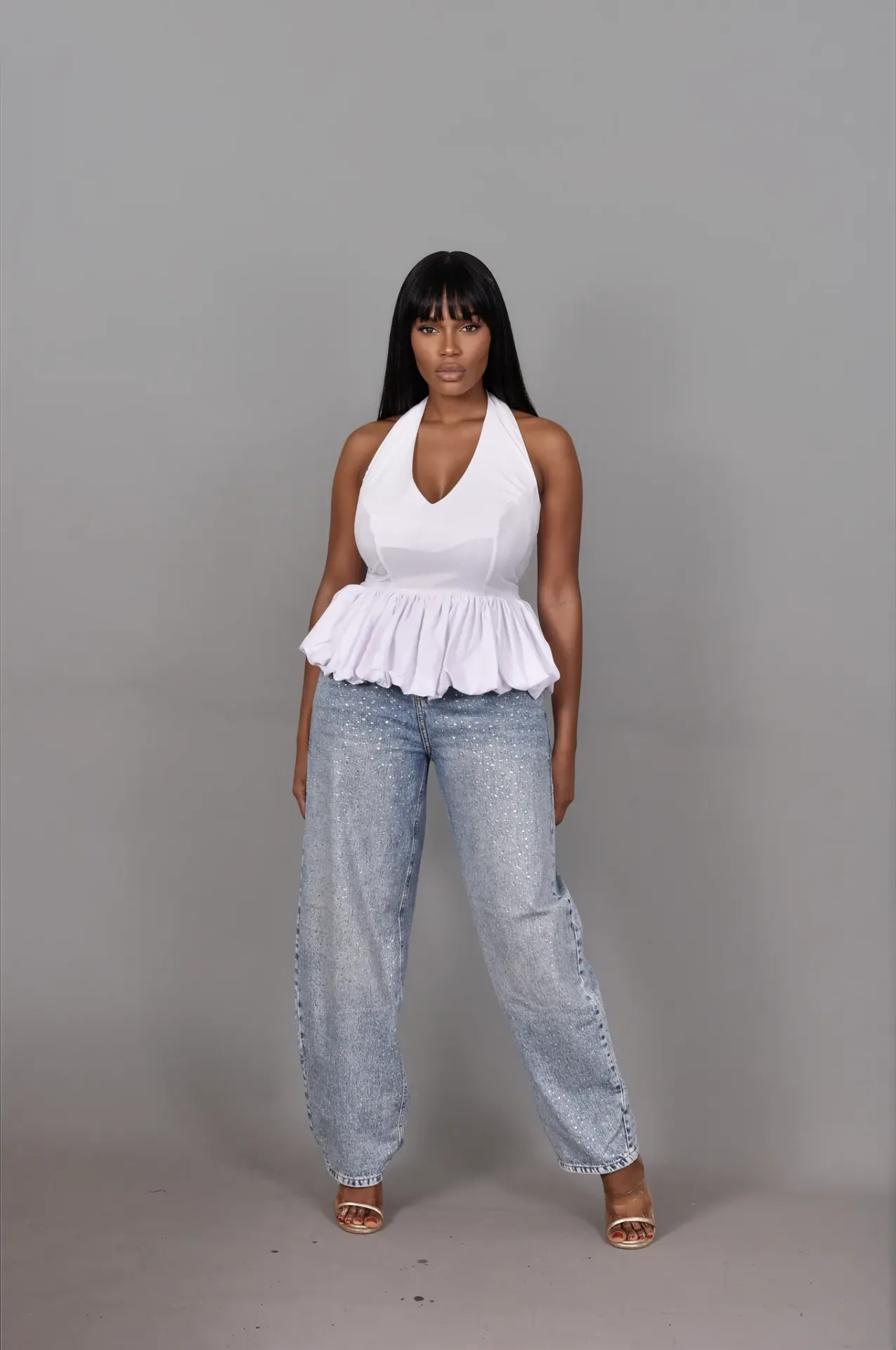 Agosti Barrel Peplum Top